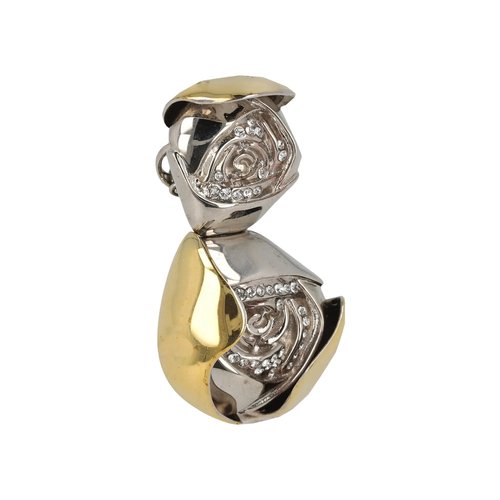 Givenchy Double Flower Clip Earring In Metal With Crystals - BF110UF005-711