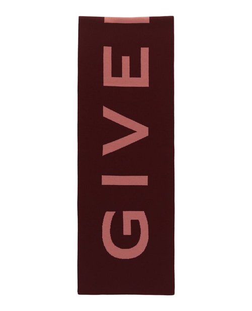 Givenchy Jacquard Logo Scarf - Burgundy - 710002-939-1-0