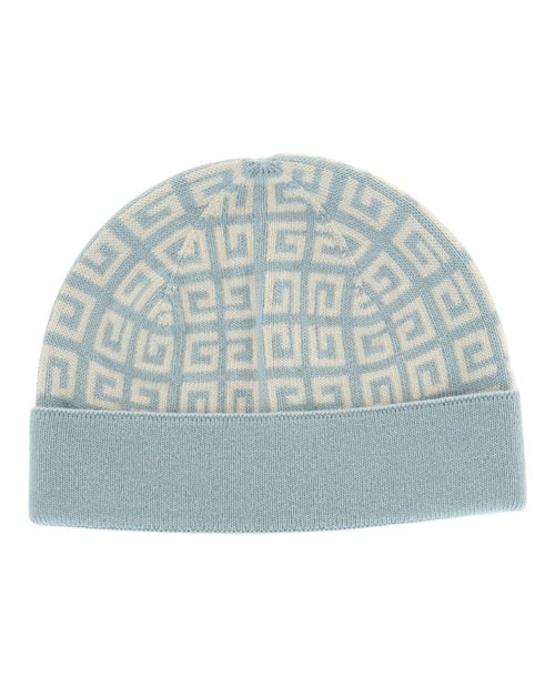 Givenchy Knit Double Face Beanie - Blue Ivory - 710003-282-0-7