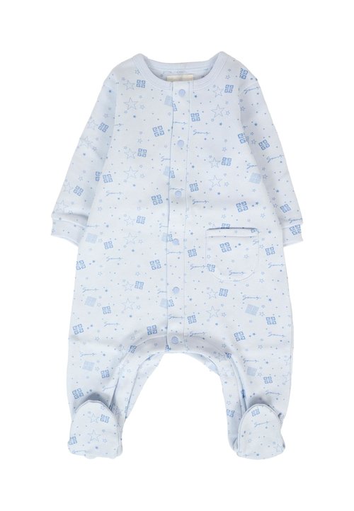 Givenchy Light Blue Babygrow For With Logo - H30875771