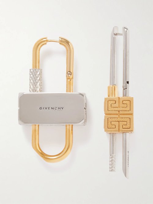Givenchy Gold & Silver Lock Earrings - -Golden/Silvery - BN100QF01A-711