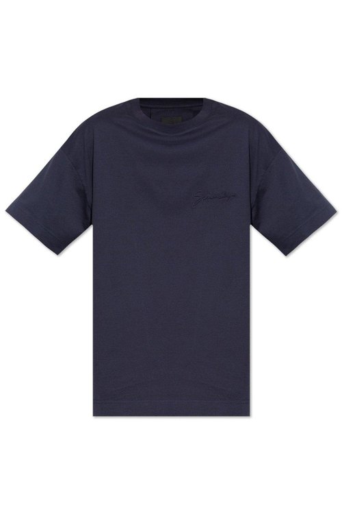 GIVENCHY NAVY SHORT-SLEEVED T-SHIRT WITH LOGO Givenchy Short