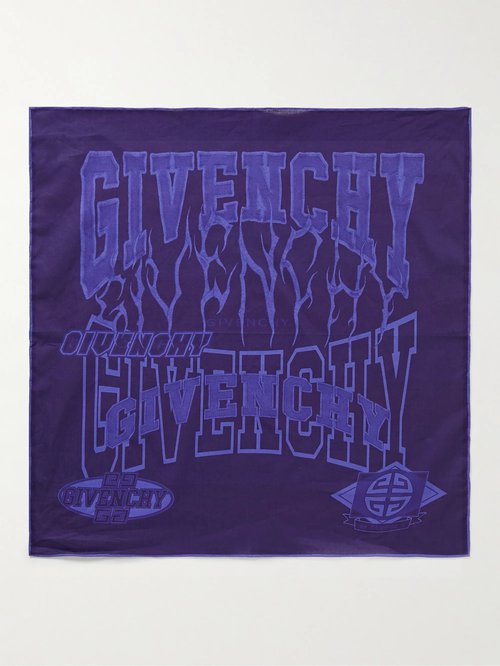 Givenchy Logo-Print Cotton-Voile Scarf - 500 - BP007EP0H2-500