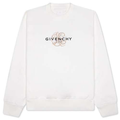 Givenchy Logo Printed Crewneck Sweatshirt - Off White - BMJ0LC3YQJ-130