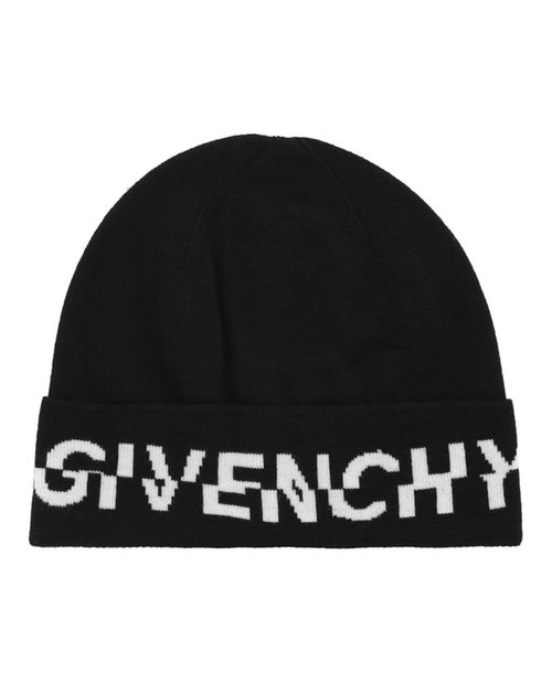Givenchy Logo Wool Beanie - Black - 710003-134-0-9