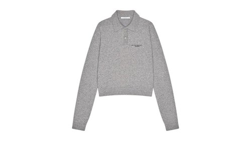 Givenchy Long Sleeve Polo Shirt - Light Grey - BW61J04ZTA-050