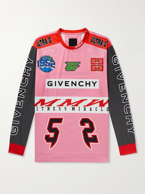 Givenchy Oversized Logo-Print Mesh T-Shirt - 957 - BM71G83Y9X-957