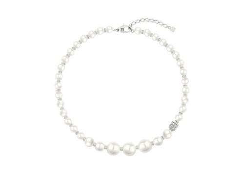 Givenchy Pearl Metal With Crystals Necklace - White/Silver