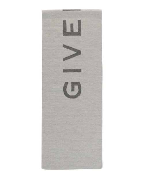 Givenchy Reversible Logo Wool Scarf - Pearl Grey - 710002-979-0-4