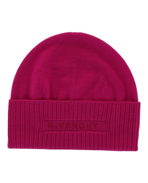 Givenchy Ribbed Embroidered Logo Beanie - Peony - 710006-628-0-6
