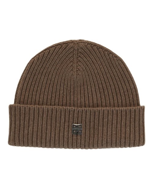 Givenchy Ribbed WoolBlend Beanie - Dark Beige - 710003-283-0-8
