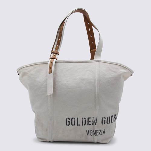 Golden Goose 24.7 Canvas Tote Bag - Beige/Brown - GWA00694A000861_15232