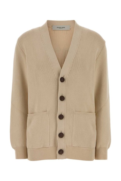 Golden Goose Beige Stretch Cotton Blend Danielle Cardigan - GWP00950P001972 55550