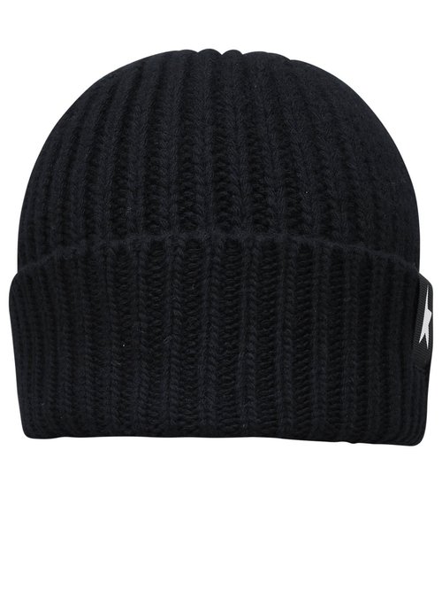 Golden Goose Black Wool Damian Star Beanie - GUP01035P000601_90100
