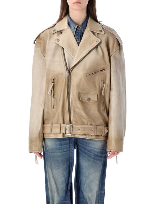 Golden Goose Brushed Leather Biker Jacket - GUP02535P002304_15155