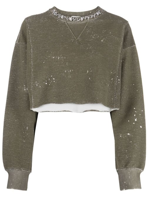 Golden Goose Cropped Ruined Print Sweatshirt - GWP01456P001243_35551