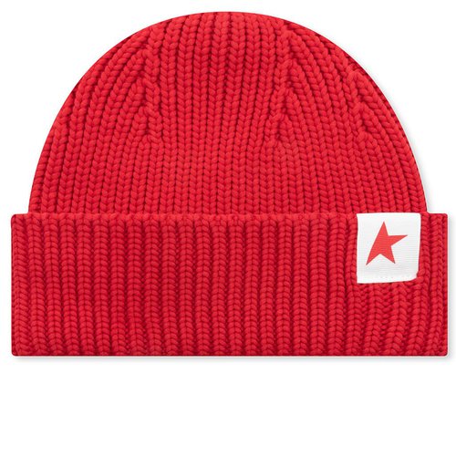 Golden Goose Damian Star Beanie - Tango Red - GUP01035.P000599.40263
