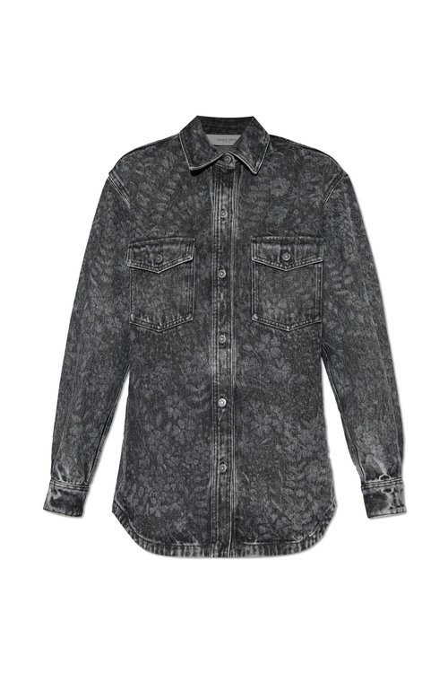 Golden Goose Denim Shirt With Floral Motif - GWP02351P002080_90497