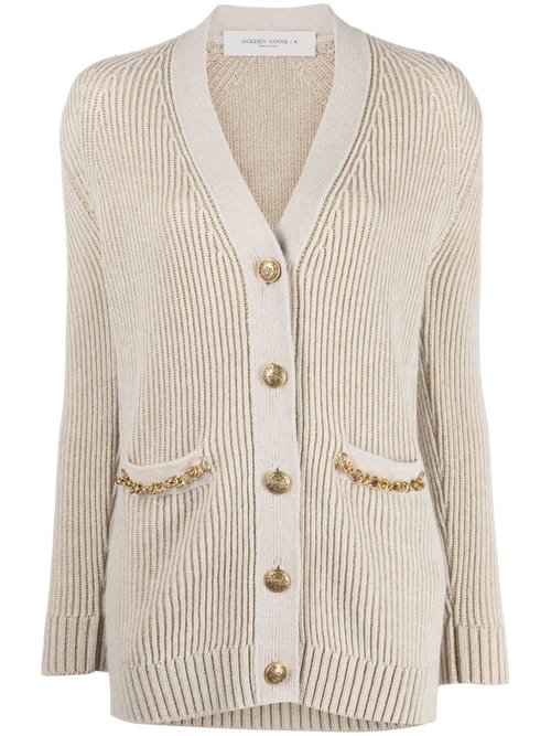 Golden Goose Journey W's Cardigan Wool Ribbed Jacquard - GWP01516P001188_15514