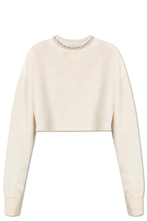 Golden Goose Short Sweatshirt With Appliqués - GWP02203P002122_11616