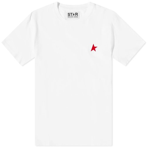 Golden Goose Small Star Chest Logo T-Shirt - White/Red - GMP01220-P000193-10350