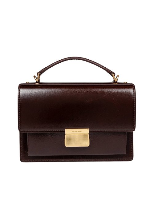 Golden Goose Venezia Leather Handbag Dark Brown Color - GWA00467A000749_55357