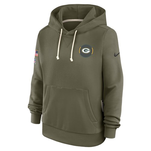 Green Bay Packers Salute to Service Sideline Nike Dri-FIT NFL Pullover Hoodie - Olive - 03C32DHA2C-ACE