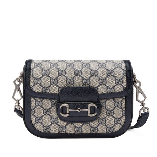 Gucci 1955 Horsebit Mini Bag - Beige/Blue - 65857496IWN