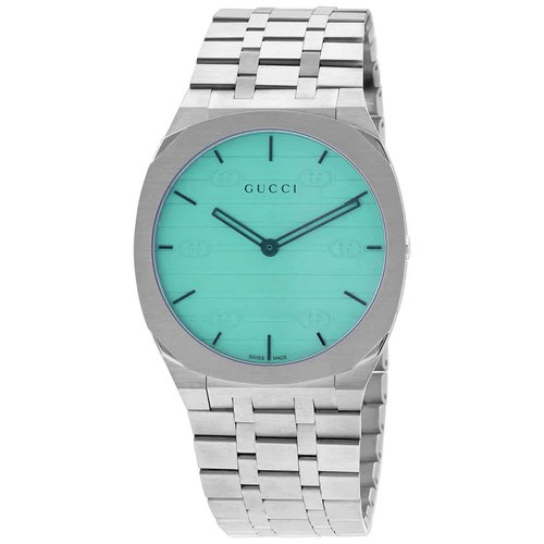 Gucci 25H Quartz Ladies Watch YA163409 - Blue/Silver Tone/White - YA1634-9 DIA-ETER