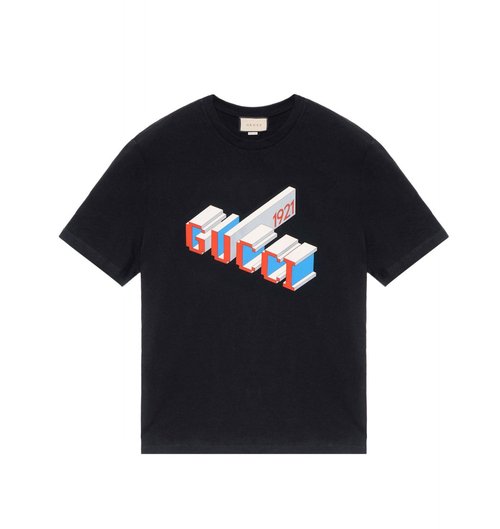 Gucci 3D 1921 Print T-Shirt - Black/Blue/Red - 771758-XJF69-1152