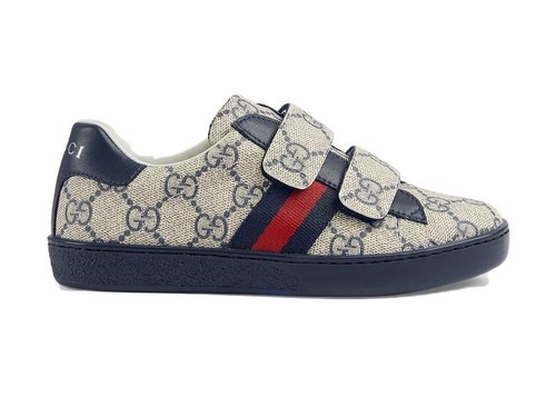 Gucci Ace Strap Sneaker Blue Grey - 463090 Facyf 4055