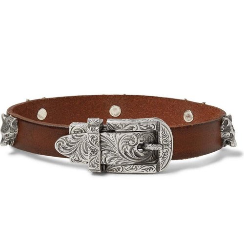 Gucci Anger Forest Sterling Sterling Rope Bracelet Size 6 inches YBA524907001016 - Brown/Green - YBA524907001016 INCHES