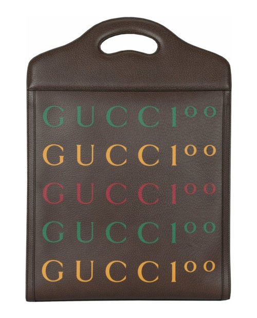 Gucci Aria 100th Printed Anniversary Tote - Brown