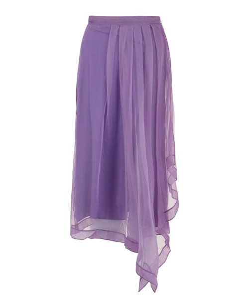 Gucci Asymmetrical Mesh Midi Skirt - Light Purple - 617407-ZHS22-5470
