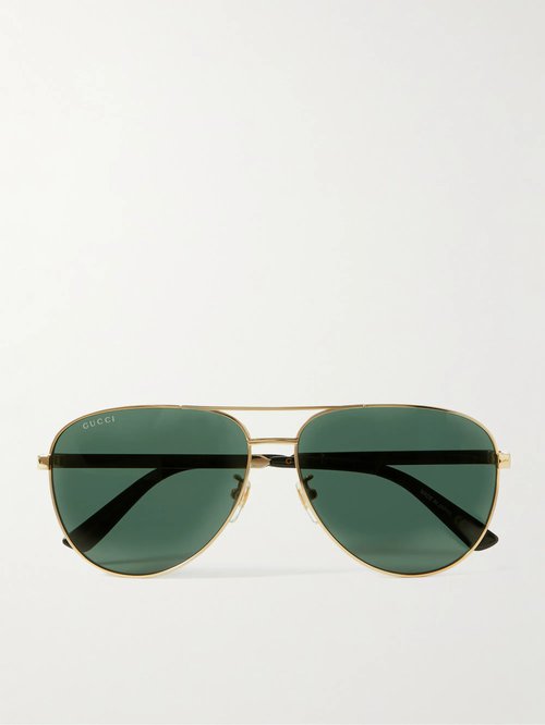 Gucci Aviator-Style Gold-Tone Sunglasses - 002 - GG1233SA002