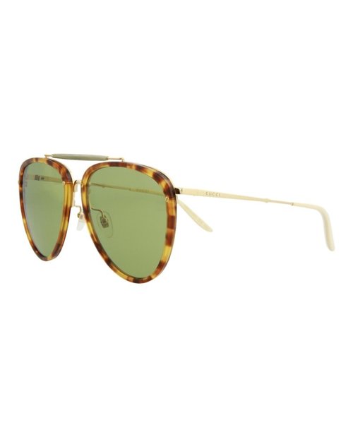 Gucci Aviator Sunglasses/30008620003 - Havana/Gold/Green (Gg0672S