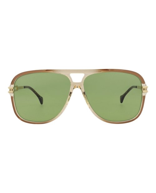 Gucci AviatorFrame Acetate Sunglasses/30012813003 - Brown/Gold/Green (Gg1105S