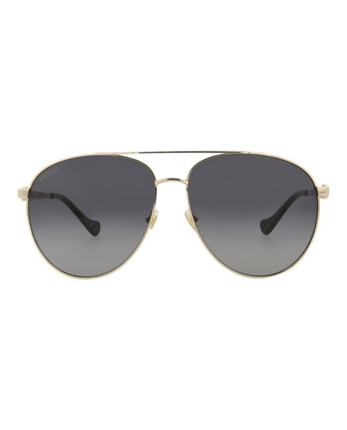 Gucci AviatorFrame Metal Sunglasses - Gold Gold Grey (Gg1088S/30012964/001)