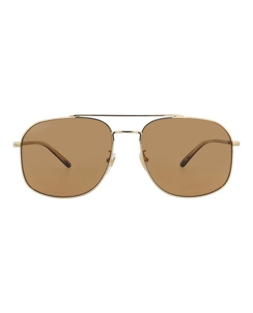 Gucci AviatorFrame Metal Sunglasses - Gold Havana Brown (Gg1351S/30013912/005)