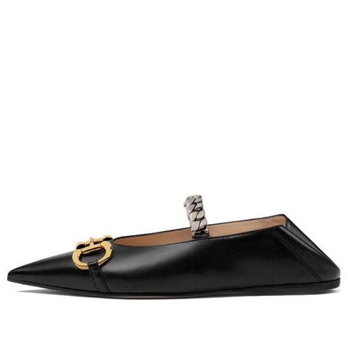 Gucci Ballet Flat With Horsebit Leather - Black - 621161-1RH00-1000