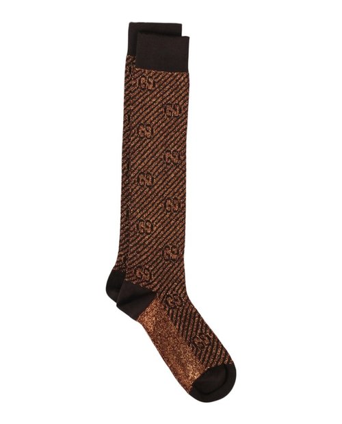 Gucci Bardiall Metallic Socks - Brown - 650190-3GABG-2073