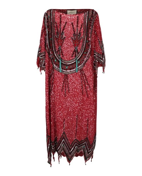 Gucci Beaded and Crystal Embellished Dress - Red - 564758-ZABB1-6644