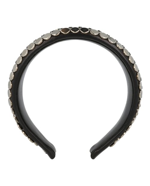 Gucci Beaded Leather Headband - Black - 697333-3HAH1-1000