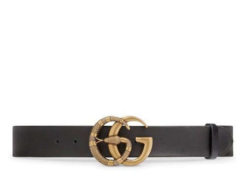 Gucci Belt Double G Buckle with Snake - Black