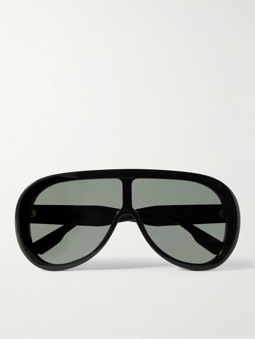 Gucci Black Mask Sunglasses - Shiny Black - GG1370S001
