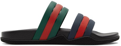 Gucci Black Web Slides 'Brb/Vrv 