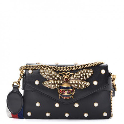 Gucci Broadway Pearly Bee Mini - Black