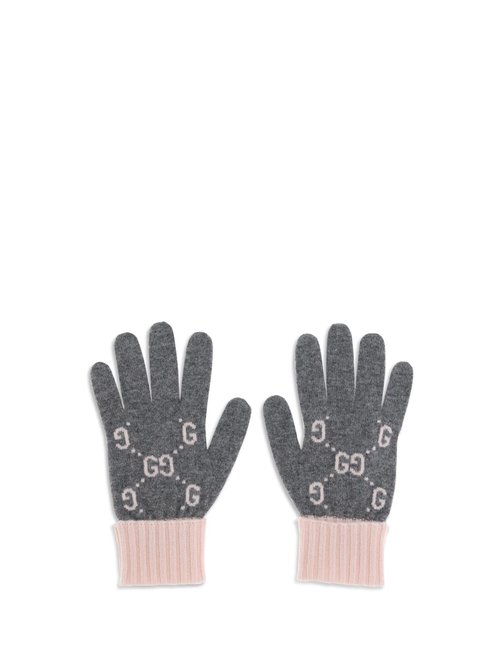 Gucci Cashmere Gg Gloves - 813136-3GAC0-1672