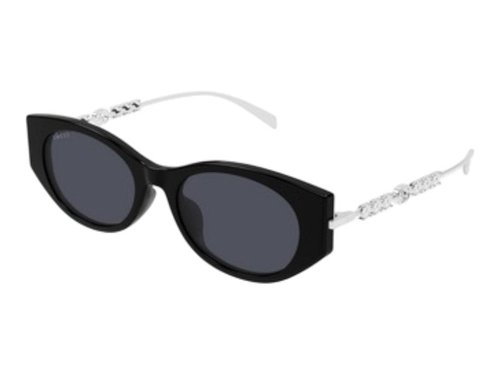 Gucci Cat Eye Sunglasses - Black Silver Grey/Grey (Gg1970Sa/002)