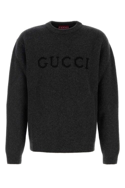 Gucci Logo Wool Jumper - Grey - 833499-XKEYJ-1043